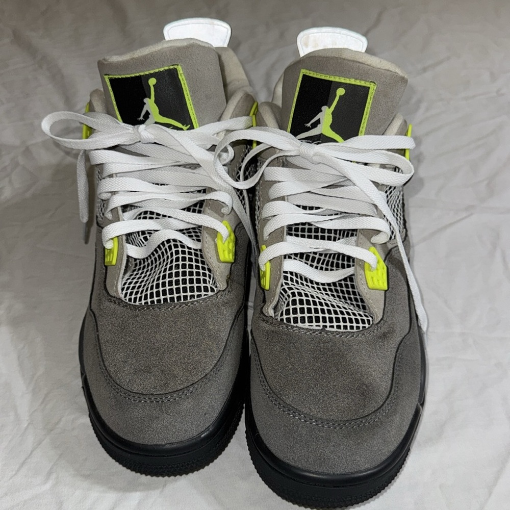 Nike Air Jordan 4‎ Retro SE Mid Neon 95 Cool Grey Gray Volt 12 - Picture 3 of 14